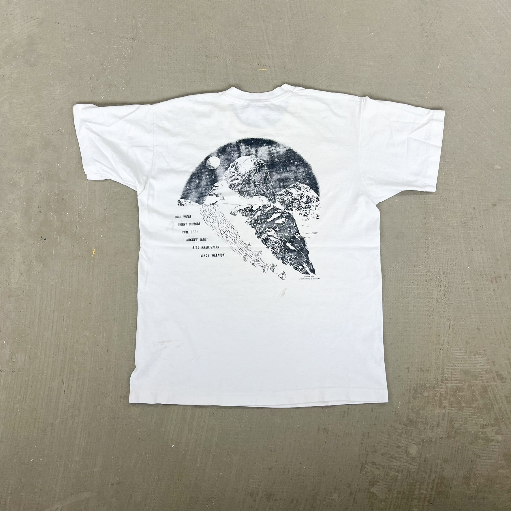 F- Vintage '91 Grateful Dead Skying Skeleton Graphic Single Stitch Tee
