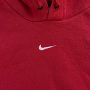 J- Vintage Nike Embroidered Center Swoosh Red Hoodie - XL