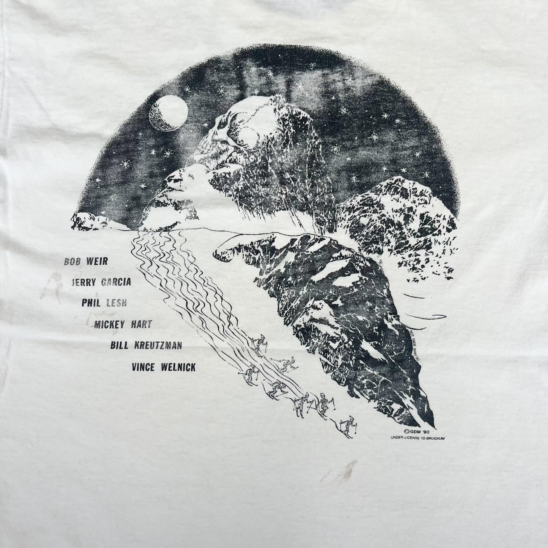 F- Vintage '91 Grateful Dead Skying Skeleton Graphic Single Stitch Tee