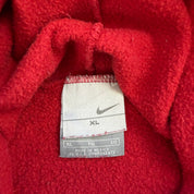 J- Vintage Nike Embroidered Center Swoosh Red Hoodie - XL