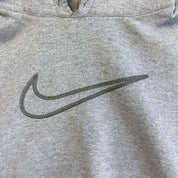 J- Vintage 90s Nike Embroidered Center Swoosh Grey Hoodie - M