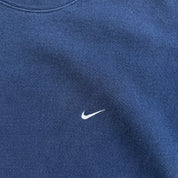 J- Vintage 90s Nike Embroidered Swoosh Made In USA Navy Crewneck - L