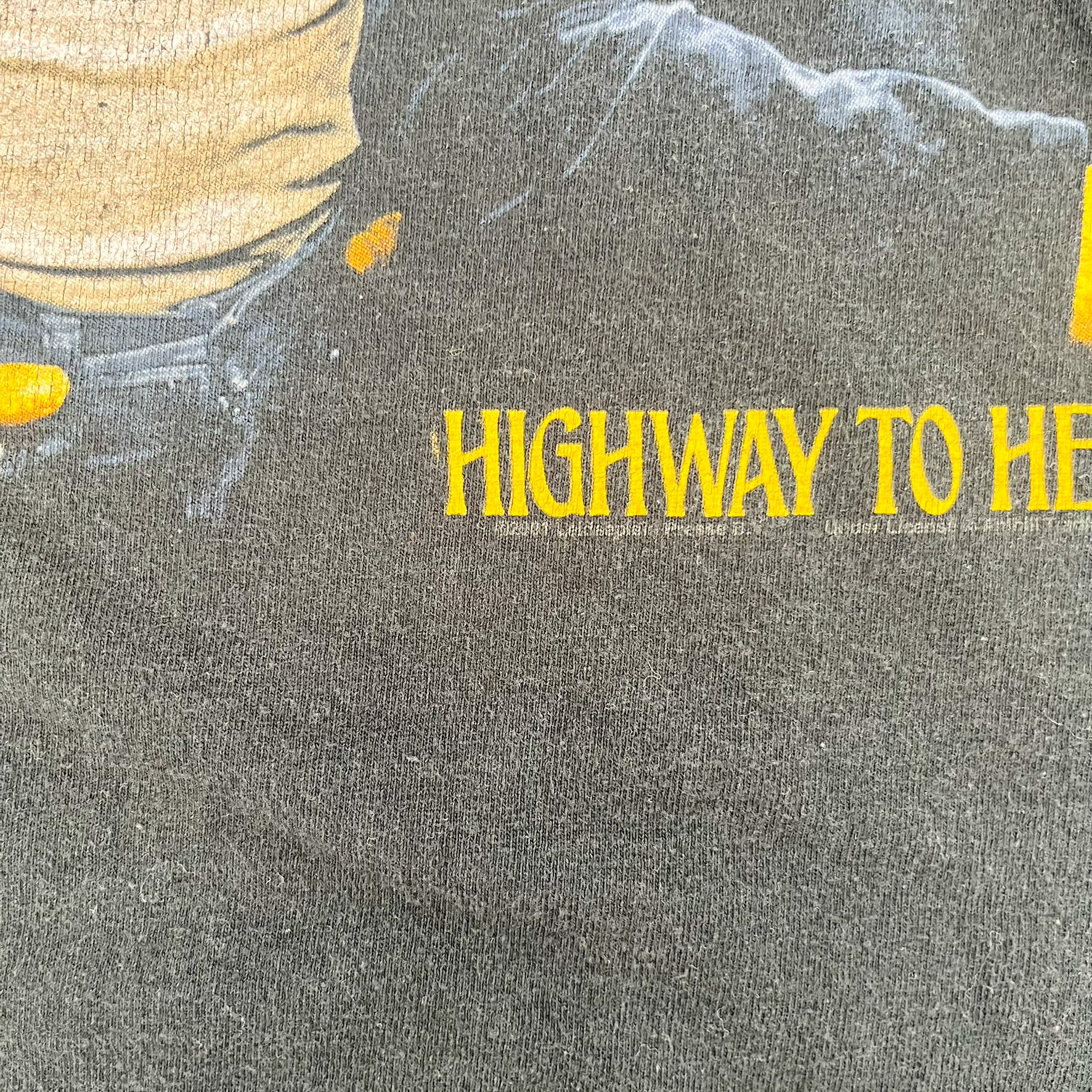F- Vintage '01 AC/DC Highway To Hell Picture Red Anvil Tag Tee
