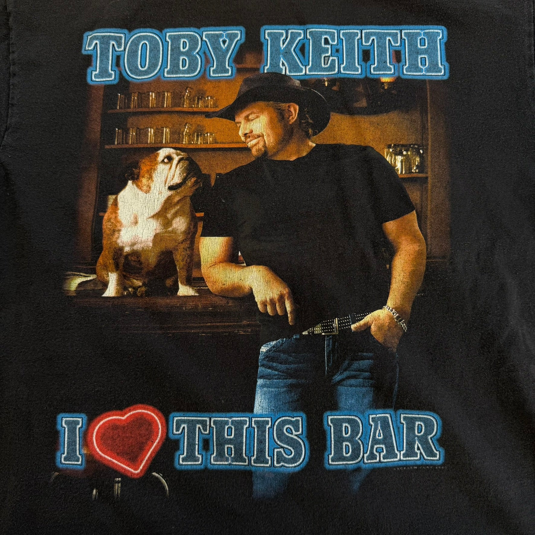 J- Vintage '05 Toby Keith I Love This Bar Tour Picture Screenplay Tee - M