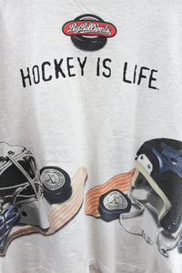X - Vintage Single Stitch 1996 BigBallSports Hockey Is Life graphic Tee