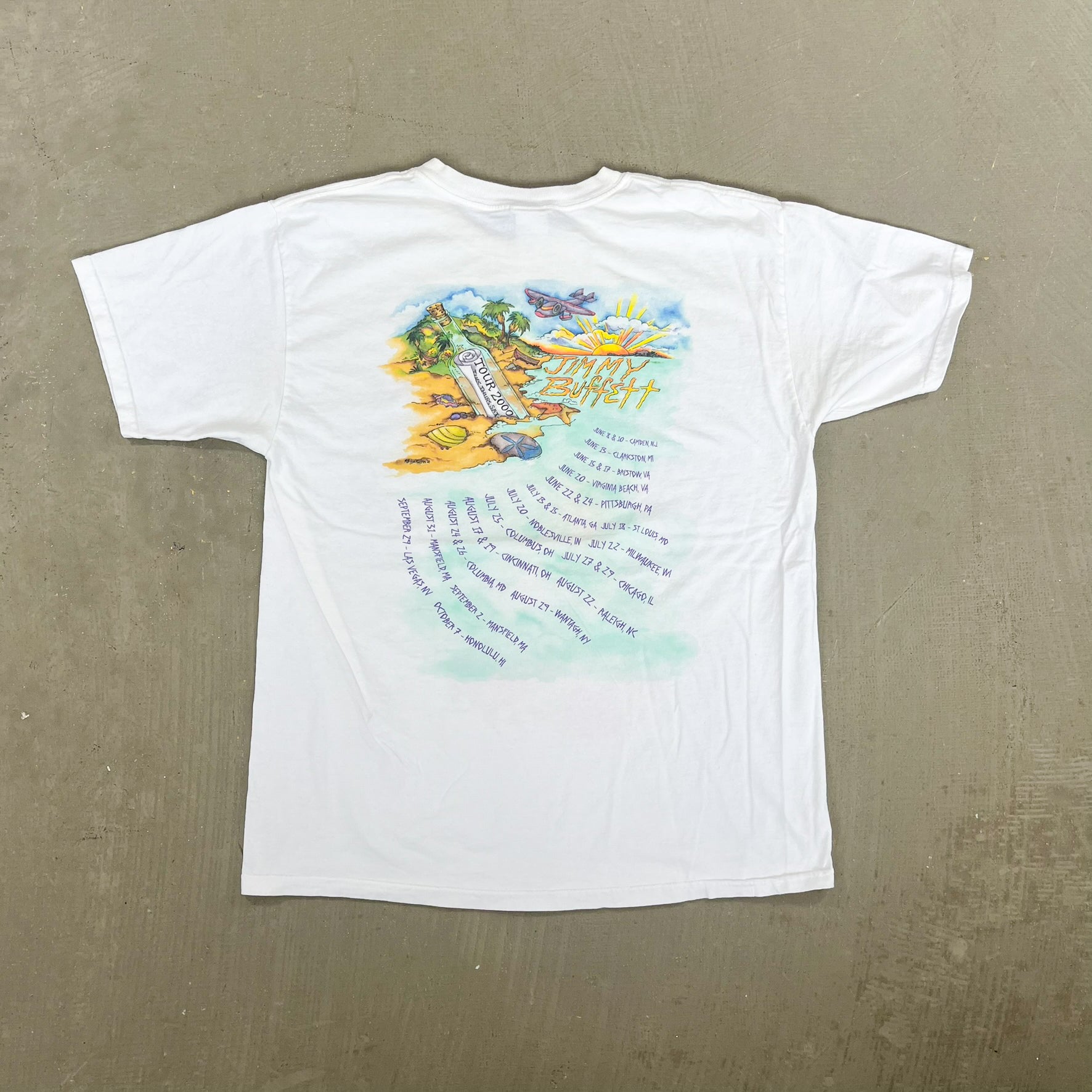 F- Vintage '00 Jimmy Buffett Tuesday/Thursday/Saturday Tour Single Stitch Tee