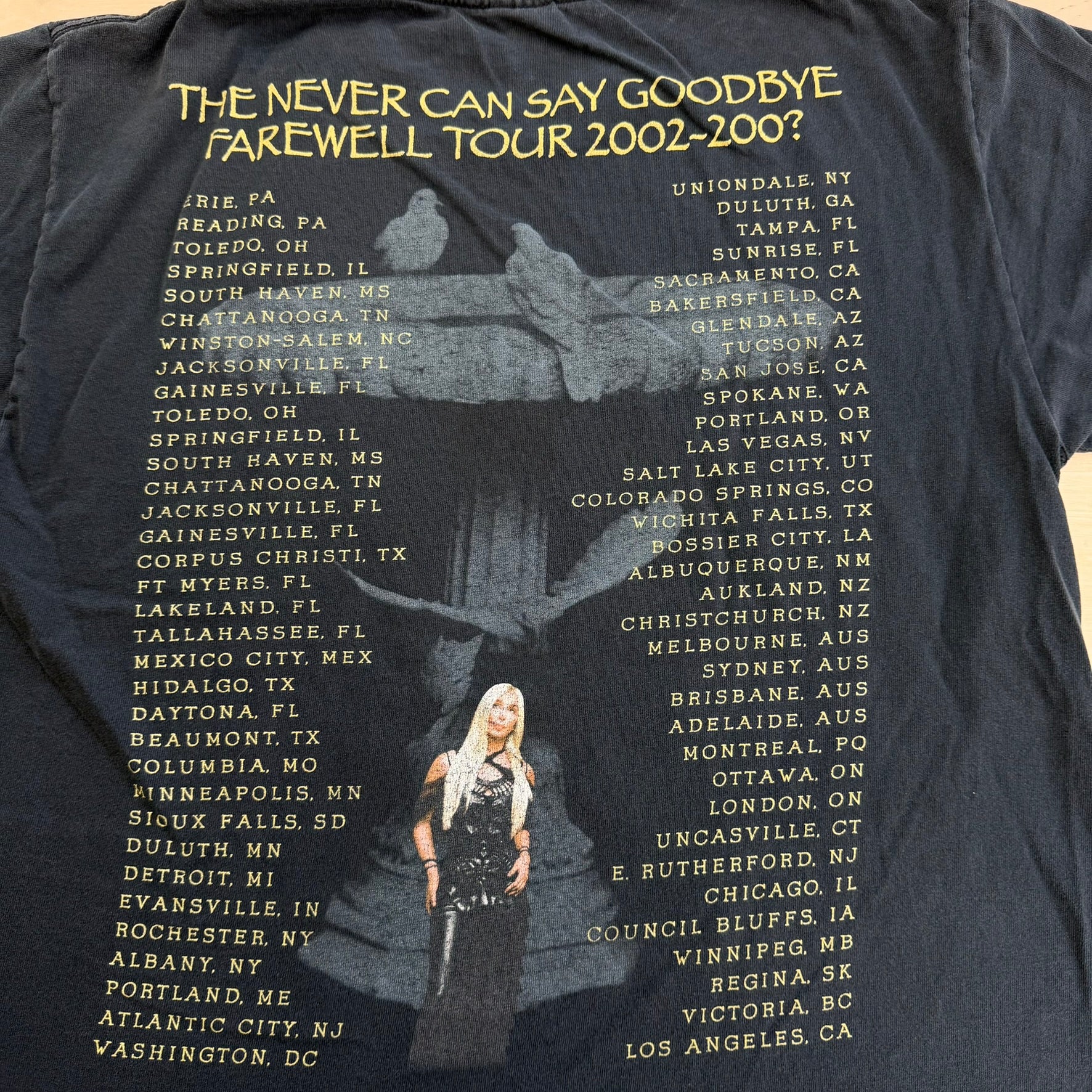 J- Vintage '02 Cher The Never Say Goodbye Farewell Tour Picture Tee - M