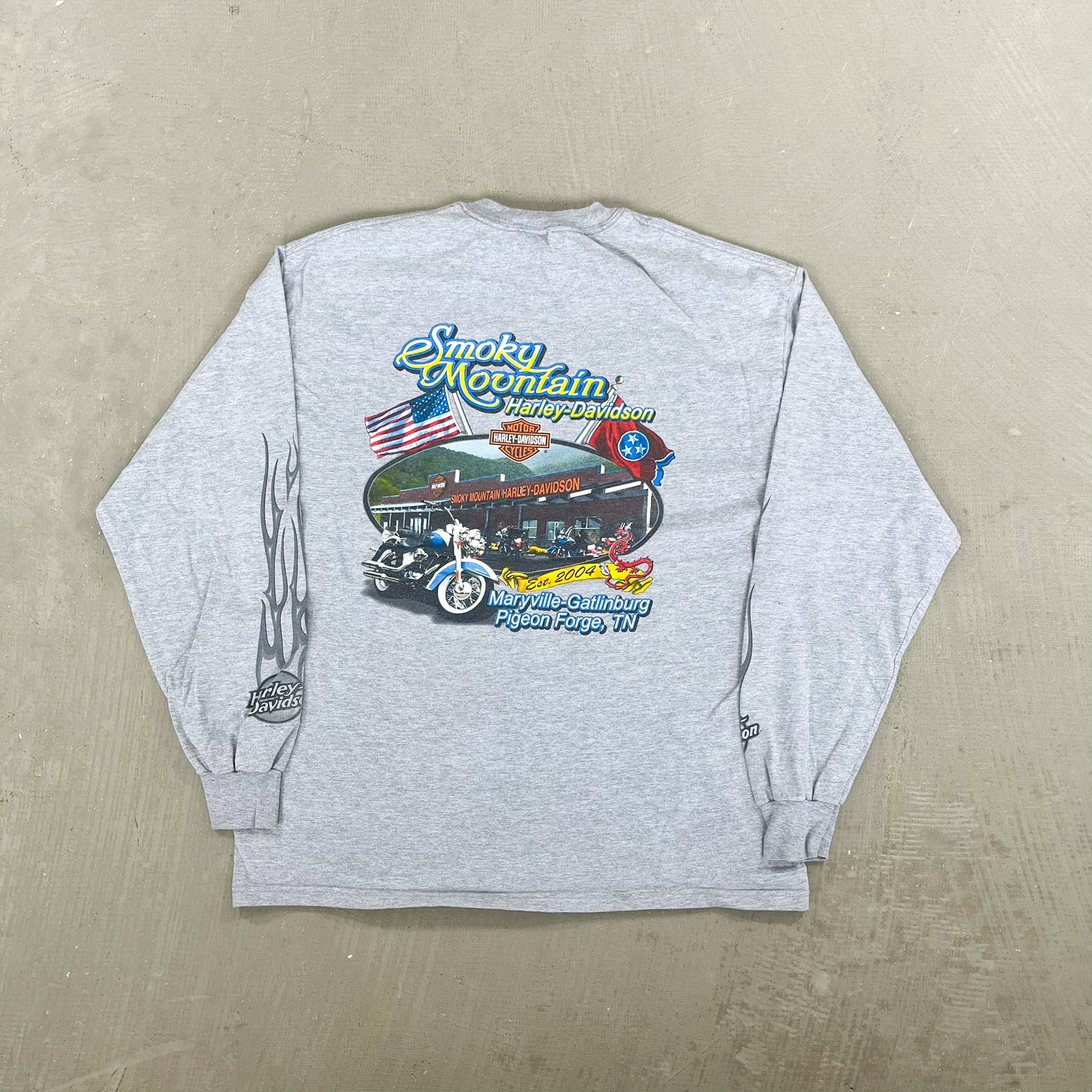 F- Vintage '06 Harley Davidson Piegon Forge TN Long Sleeve Tee