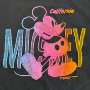 J- Vintage Walt Disney Mickey Mouse California Text & Graphic Made In USA Single Stitch Tee - XL