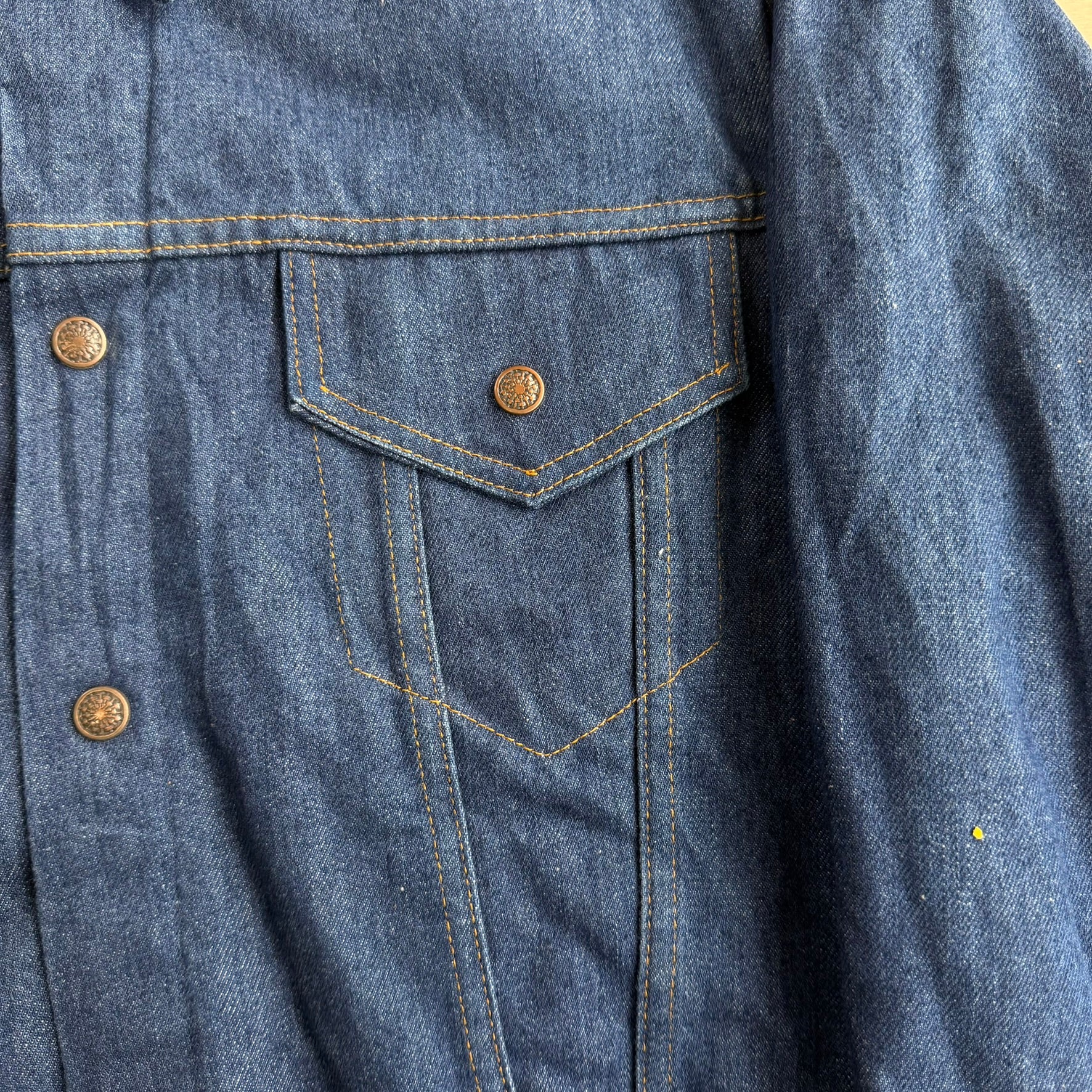 J- Vintage J.C Penny Quilt Lined Dark Blue Wash Trucker Denim Jacket - 41 (fits L)