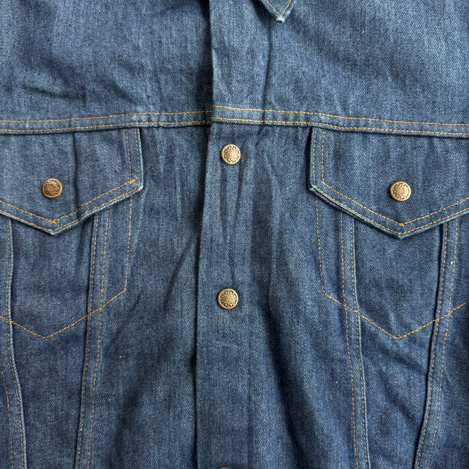 J- Vintage J.C Penny Quilt Lined Dark Blue Wash Trucker Denim Jacket - 41 (fits L)