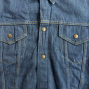 J- Vintage J.C Penny Quilt Lined Dark Blue Wash Trucker Denim Jacket - 41 (fits L)