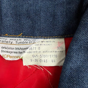J- Vintage J.C Penny Quilt Lined Dark Blue Wash Trucker Denim Jacket - 41 (fits L)