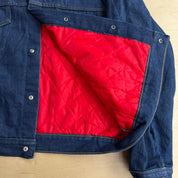 J- Vintage J.C Penny Quilt Lined Dark Blue Wash Trucker Denim Jacket - 41 (fits L)