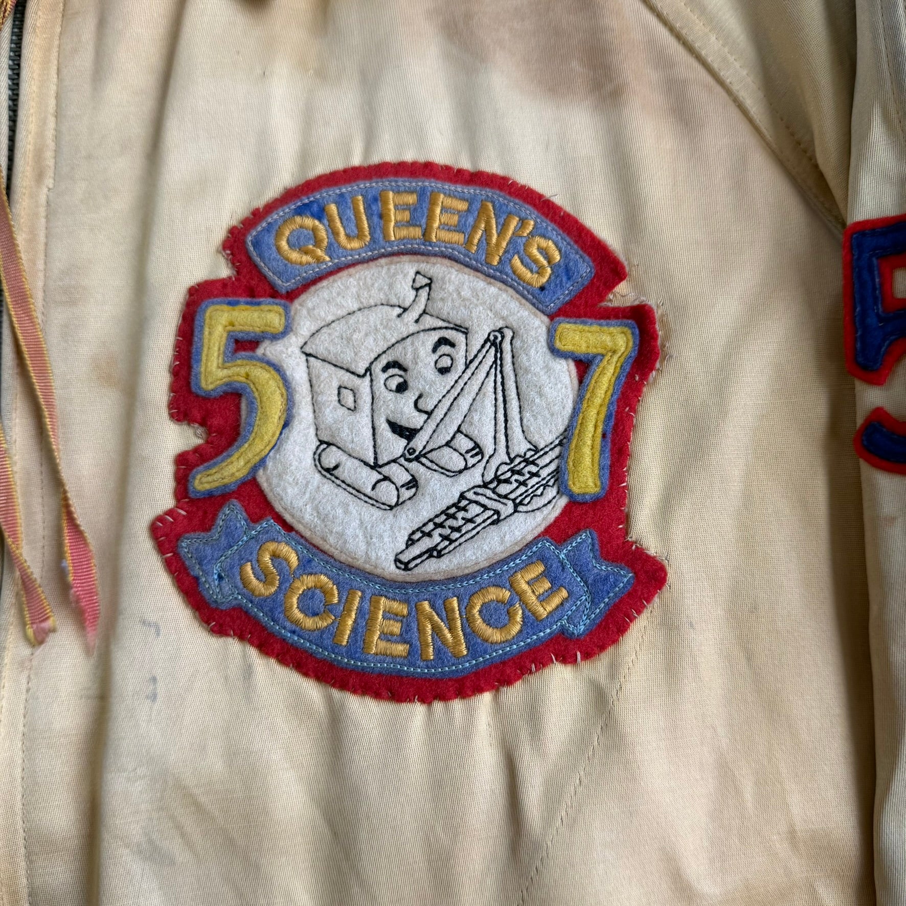 J- Vintage 1950's Queen's University Chenille Varsity Jacket - M