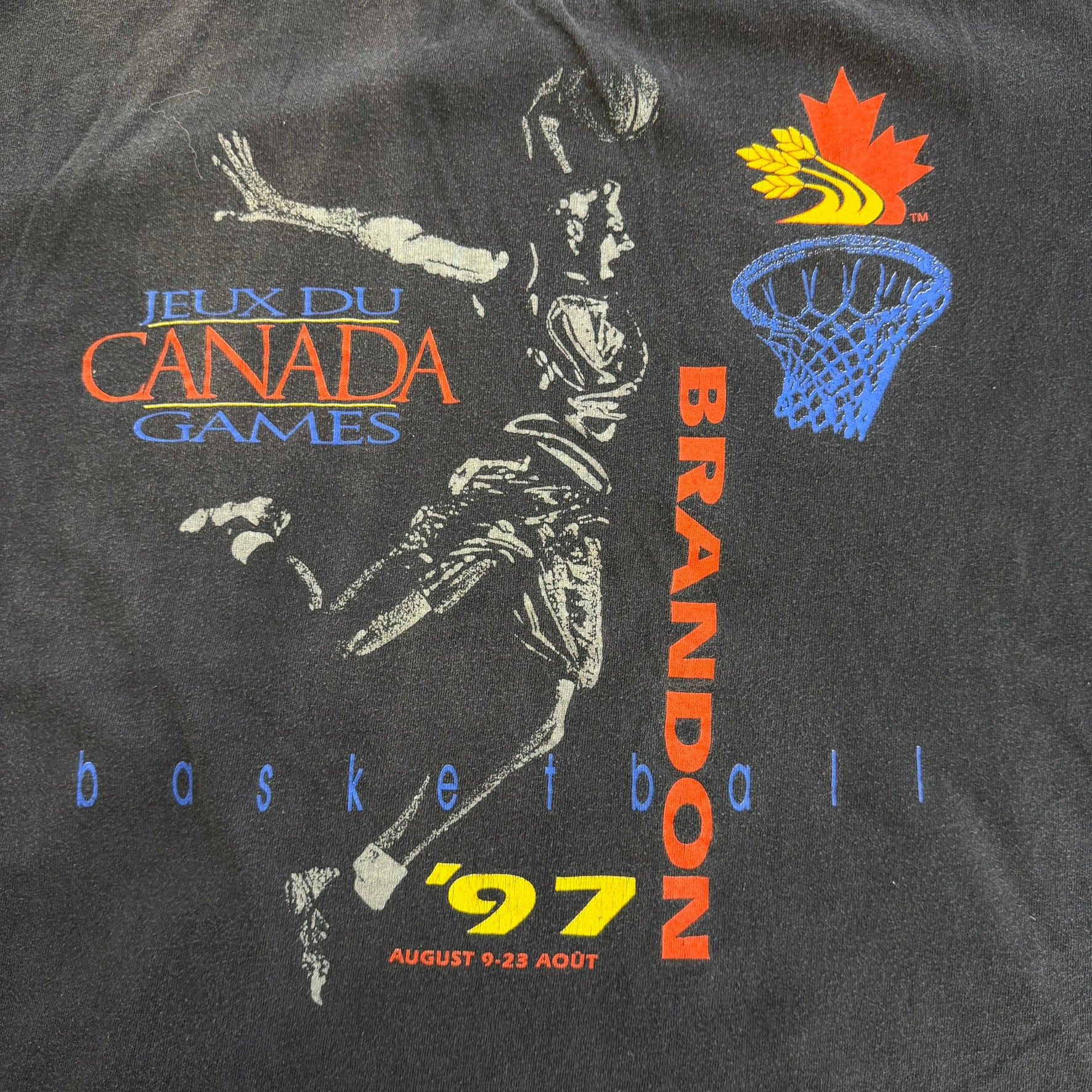J- Vintage '97 Canada Games Basketball Graphic Single Stitch Tee - XL