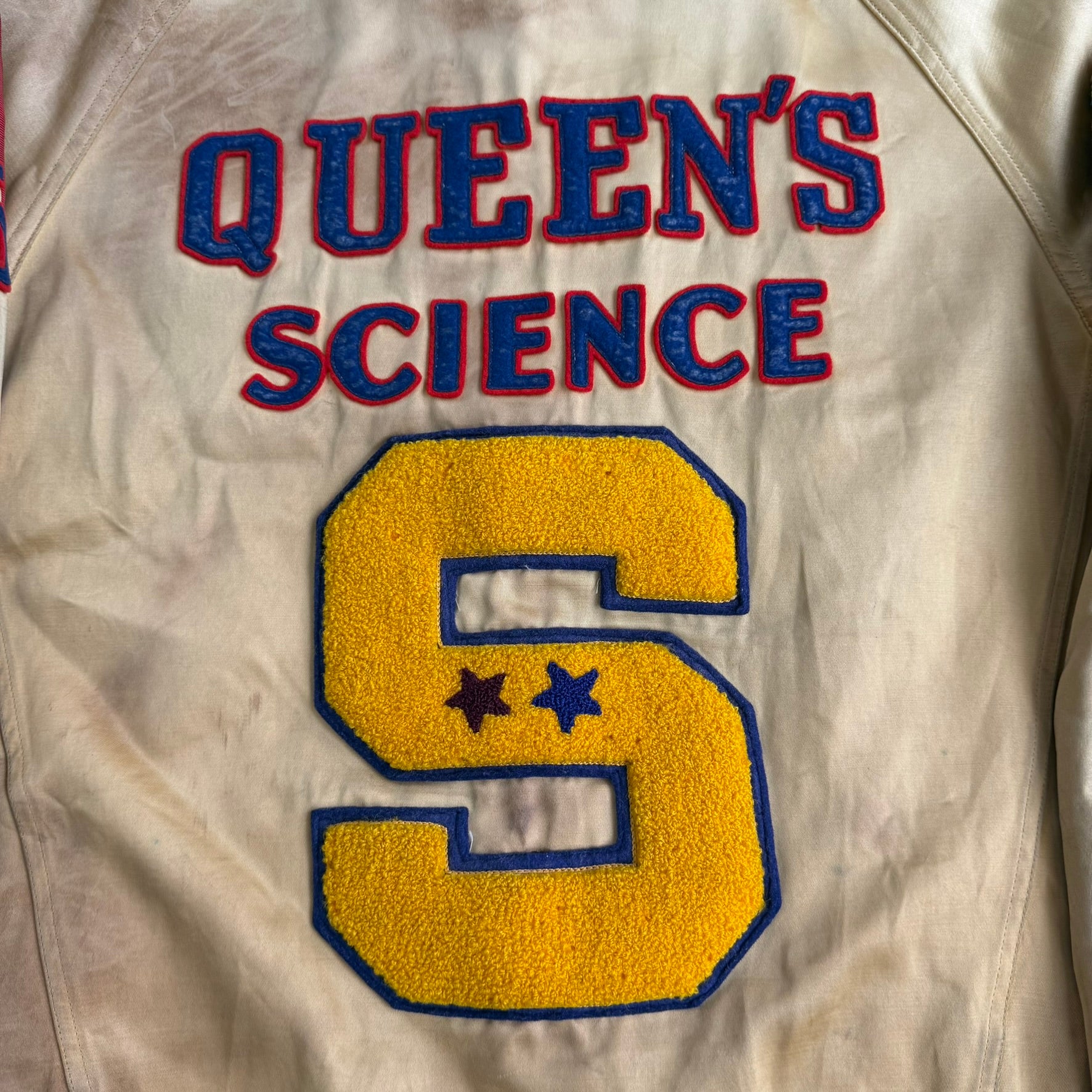 J- Vintage 1950's Queen's University Chenille Varsity Jacket - M