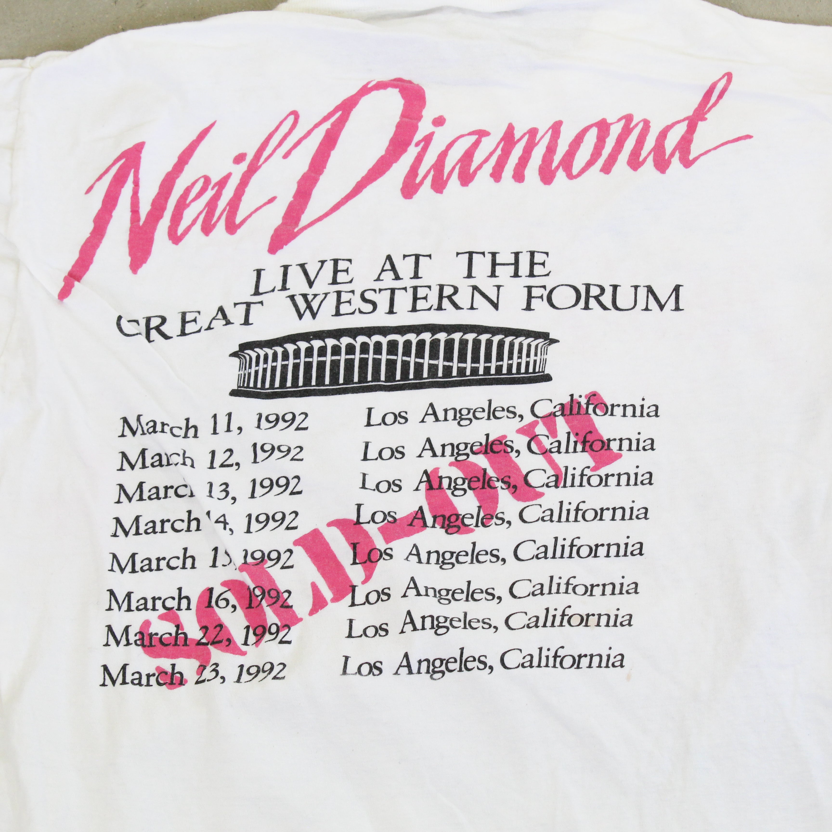 F- Vintage 1992 Neil Diamond In The Round Tour Tee