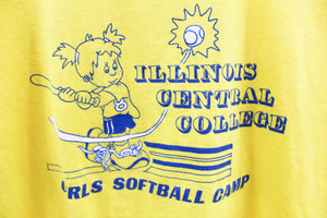 X - Vintage Single Stitch Illinois Central College Girls Softball Camp tee