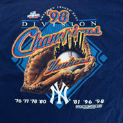 J- Vintage '98 New York Yankees MLB AL East Champions Official Clubhouse Pro Player Tag Tee - 2XL