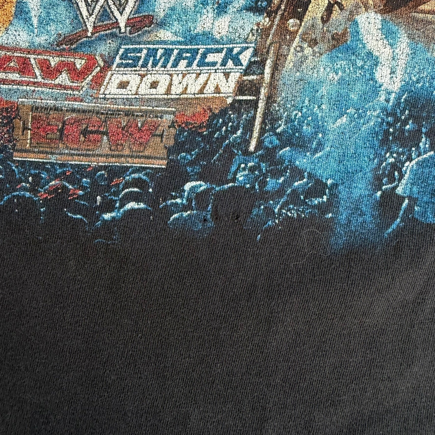 J- Vintage WWE Raw Smackdown ECW Picture Graphic Tee - L