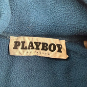 J- Vintage Playboy University Embroidered Logo Quarter Zip Polar Fleece - L