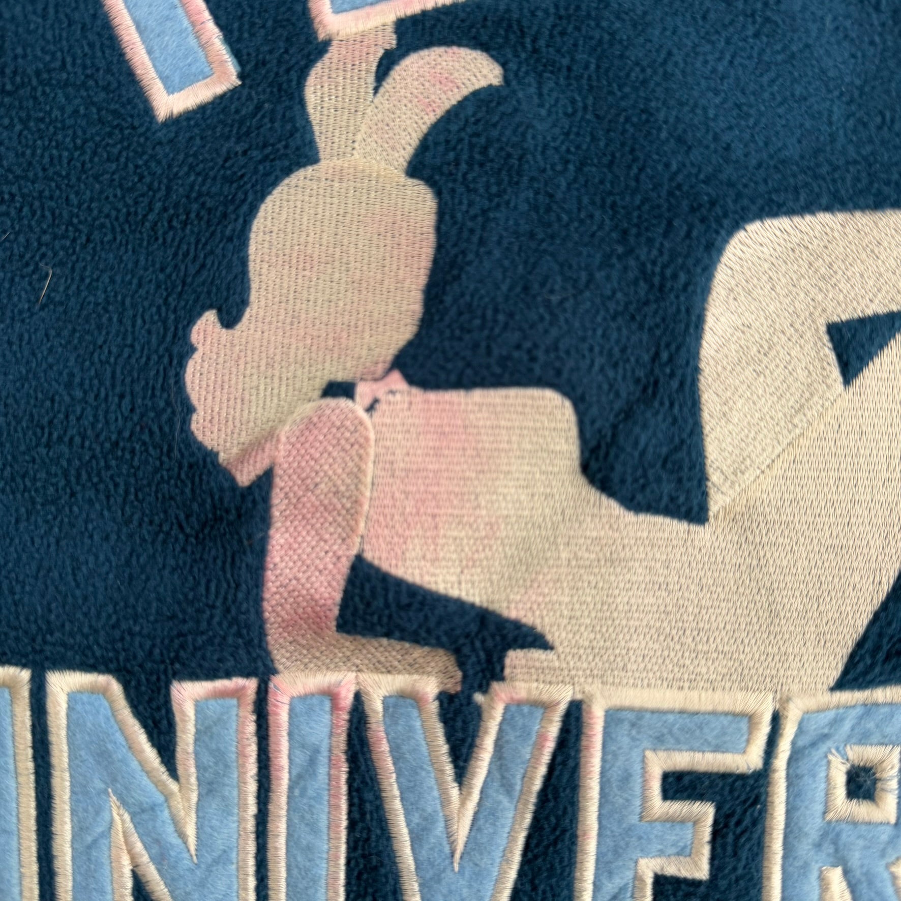 J- Vintage Playboy University Embroidered Logo Quarter Zip Polar Fleece - L
