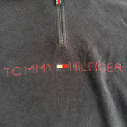 J- Vintage 90s Tommy Hilfiger Embroidered Logo Quarter Zip Polar Fleece - M