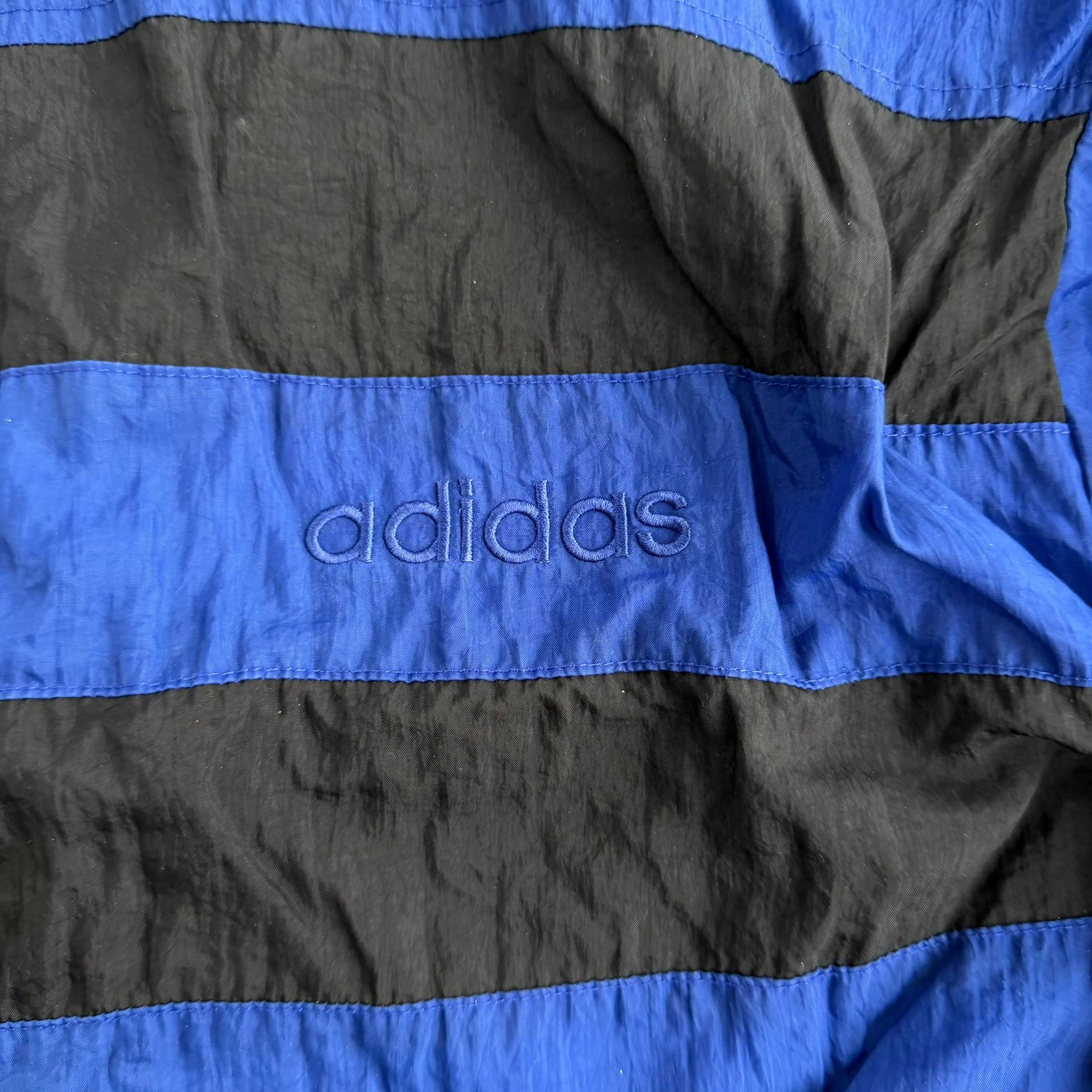 J- Vintage 90s Adidas Embroidered Logo Zip Up Lightweight Jacket - S