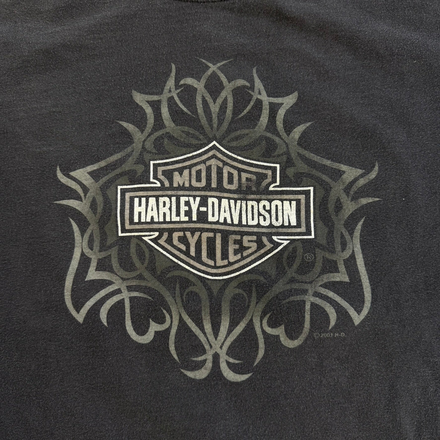 J- Vintage '01 Harley Davidson Prince George BC Graphic Long Sleeve Tee - L