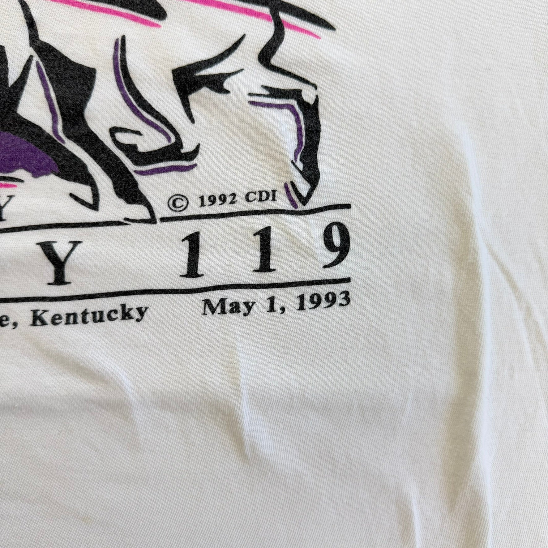 J- Vintage '93 Kentucky Derby Graphic Made In USA Single Stitch Tee - XL