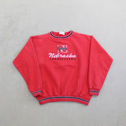 F- Vintage University Of Nebraska Embroidered Text & Logo Crewneck