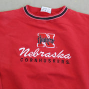 F- Vintage University Of Nebraska Embroidered Text & Logo Crewneck