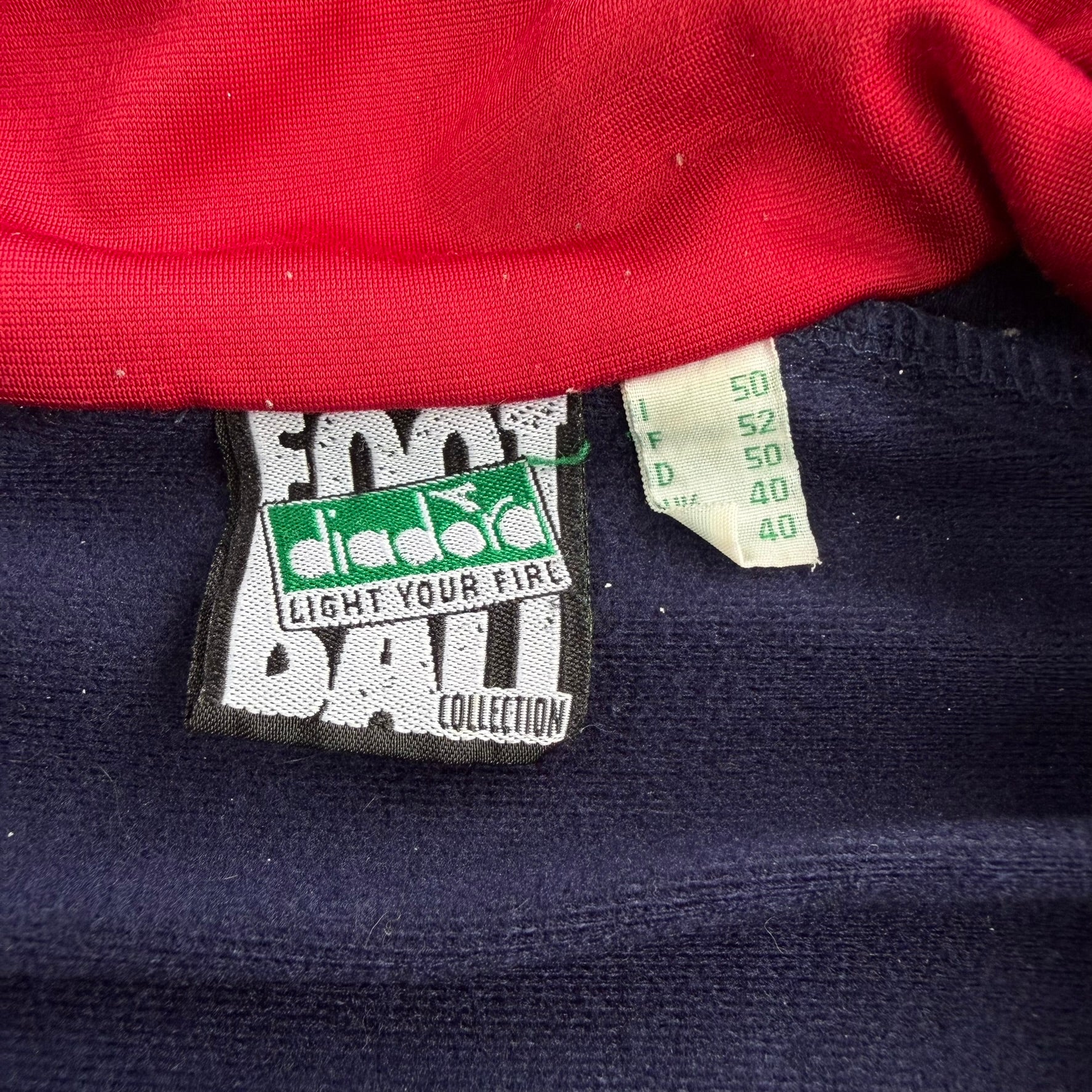J- Vintage 90s Diadora Embroidered Text & Logo Zip Up Track Jacket - 40 (fits XL)