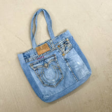 Load image into Gallery viewer, F- HOM True Religion Reworked Denim/Jeans Tote Bag
