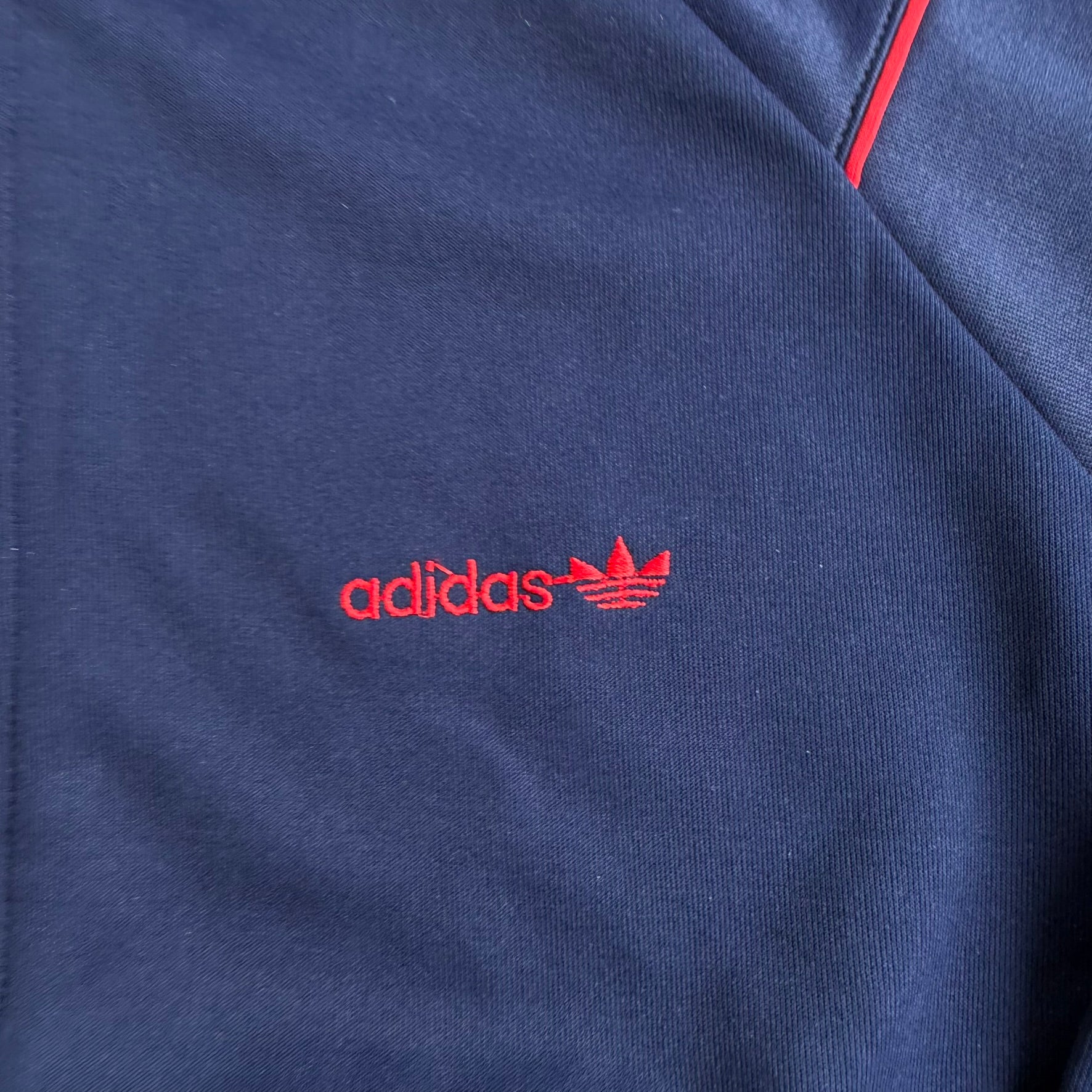 J- Vintage 90s Adidas Embroidered Text & Logo Zip Up Track Jacket - S