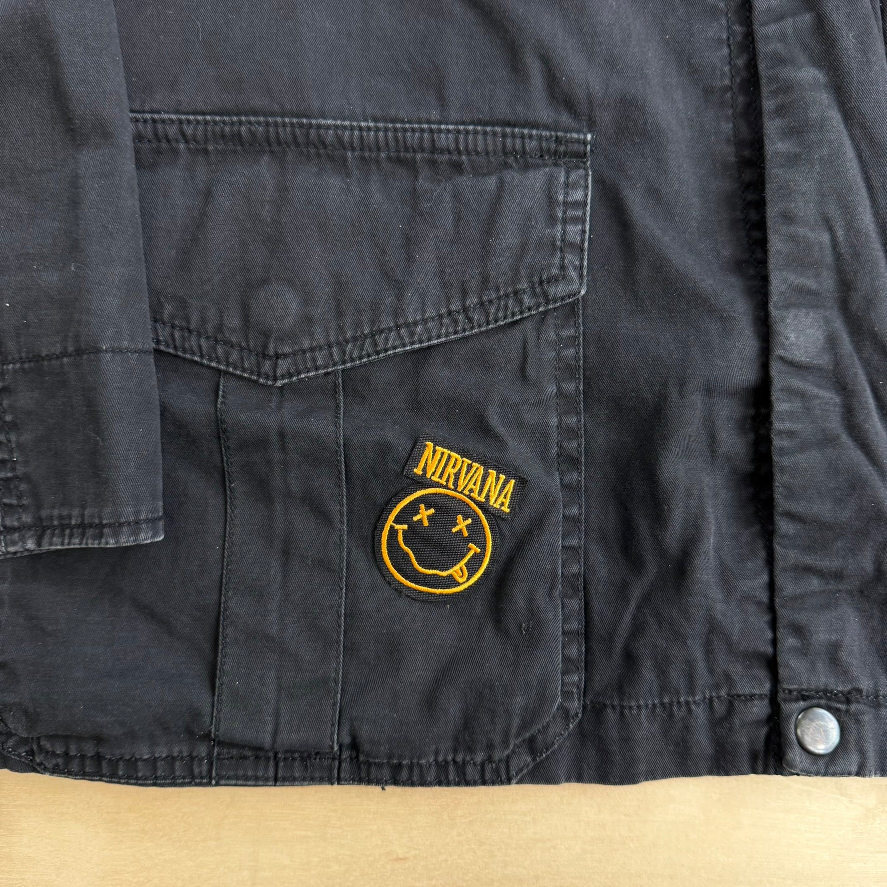 J- Vintage Stussy Zip Up Cargo Jacket w/ Custom Patches - XL