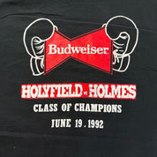 J- Vintage '92 Budweiser Evander Holyfield vs. Larry Holmes Boxing Fight Single Stitch Tee - XL