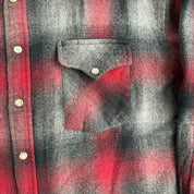 J- Vintage Pendleton Maroon/Black Plaid Wool Snap Button Down Shirt - XL