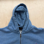 J- Vintage Polo Ralph Lauren Embroidered Logo Light Blue Pullover Hoodie - 3XL