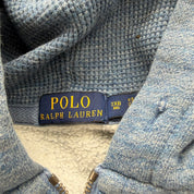 J- Vintage Polo Ralph Lauren Embroidered Logo Light Blue Pullover Hoodie - 3XL