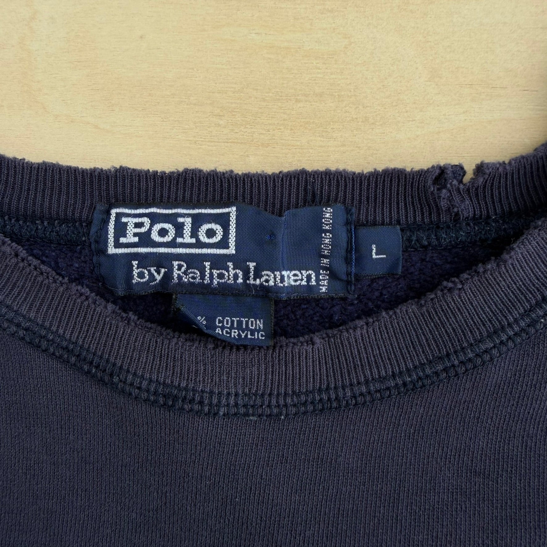 J- Vintage '92 Polo Ralph Lauren Embroidered Bear Crewneck - L