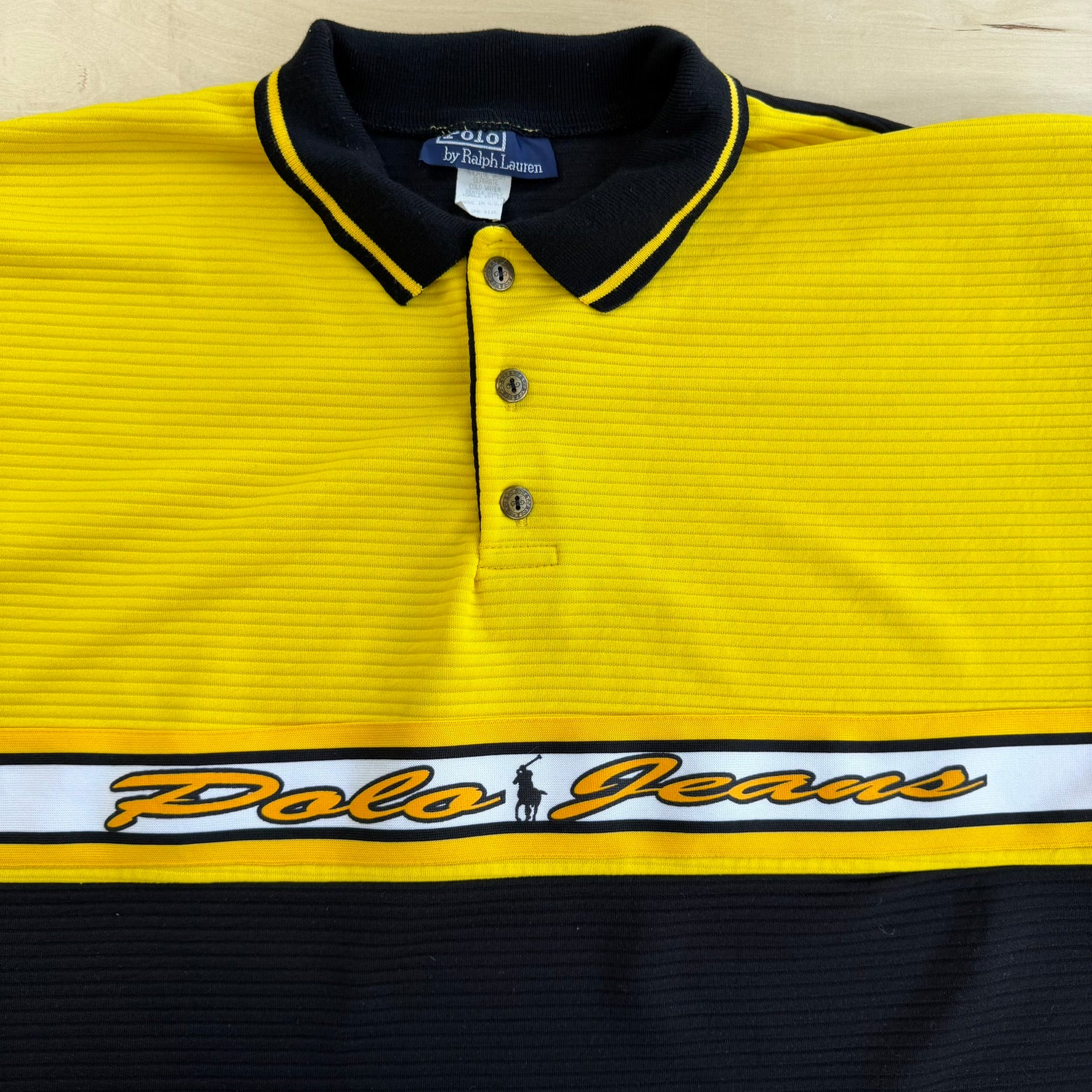 J- Vintage Polo Jeans RL Graphic Made In USA Polo Shirt - OSFA (fits XL)
