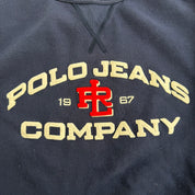 J- Vintage Polo Jeans Ralph Lauren Embroidered Logo Text Crewneck - L