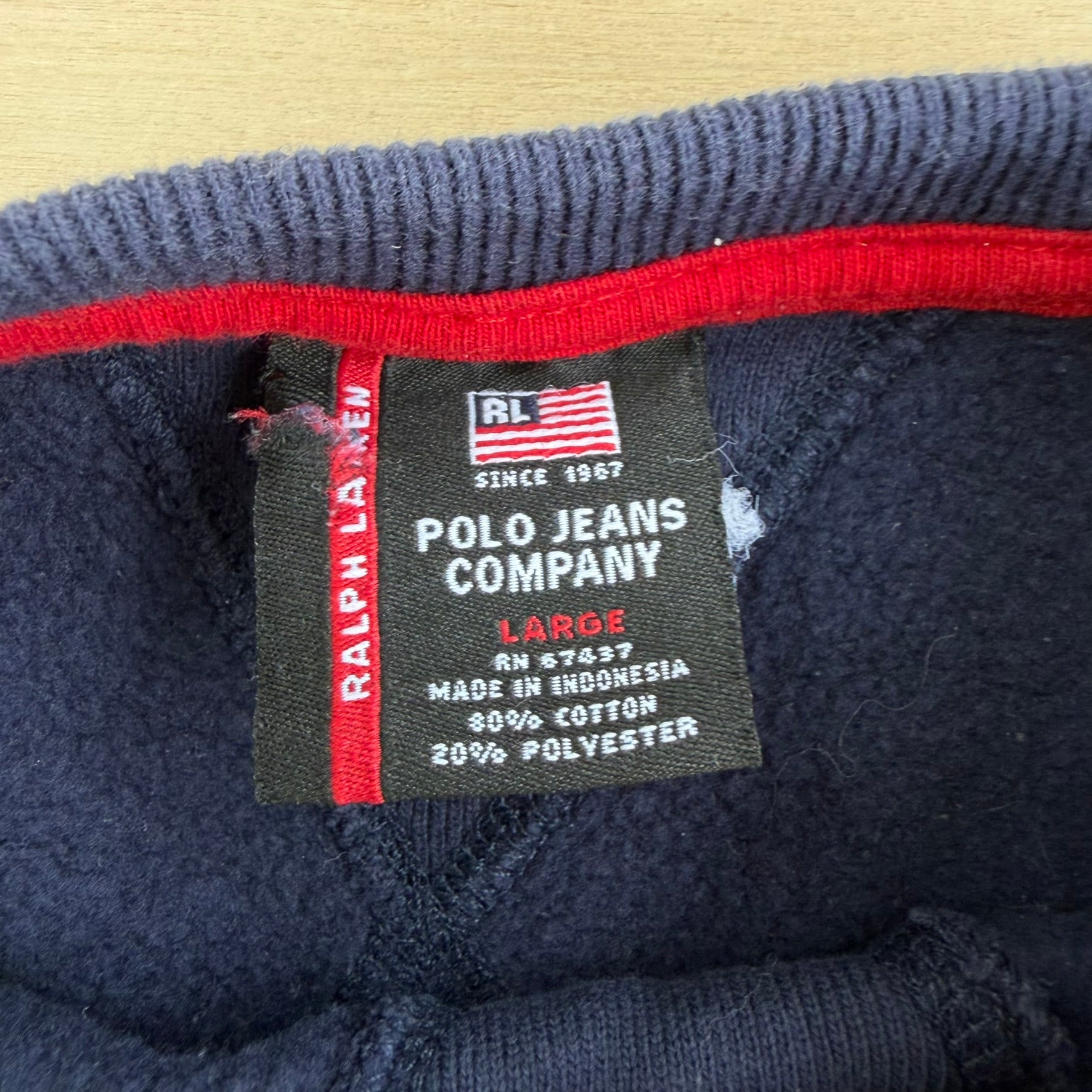 J- Vintage Polo Jeans Ralph Lauren Embroidered Logo Text Crewneck - L