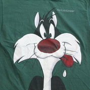F- Vintage 1993 Looney Tunes Sylvester Cat Cartoon Single Stitch Tee