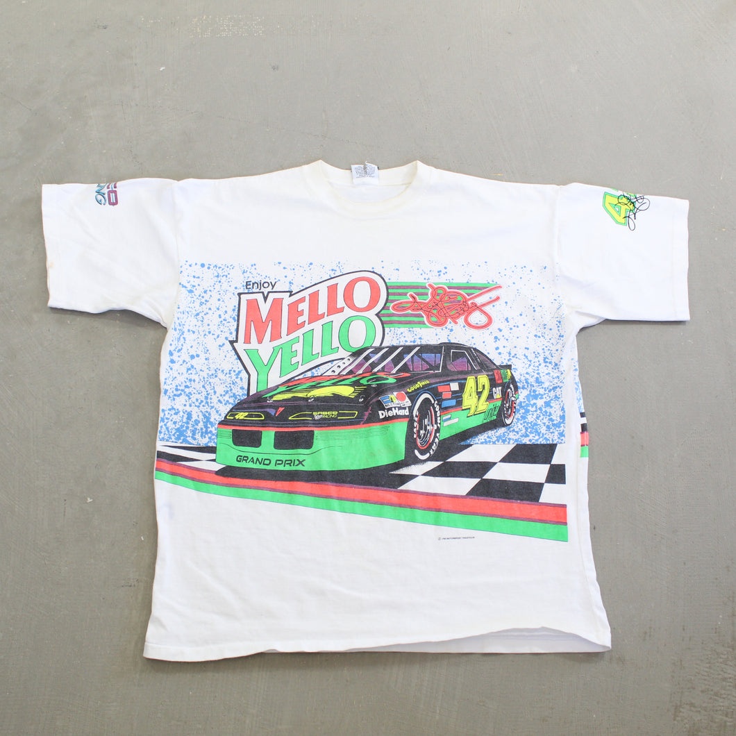 F- Vintage 1993 Nascar Mello Yello Kyle Petty Car Jumbo Print Tee
