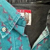 J- Vintage Bury Country Western Pattern Button Down Shirt - L