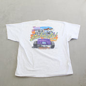 F- Vintage 1996 Andys Picnic Hot Rod Car Graphic Tee