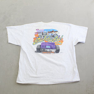 F- Vintage 1996 Andys Picnic Hot Rod Car Graphic Tee